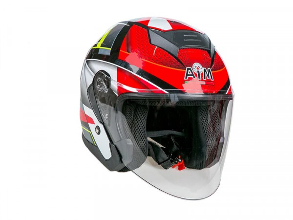 Открытый шлем AiM JK526 Red/Grey/Black